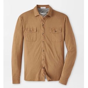 Peter Millar Lava Wash Turbinado Snap Front Shirt Men’s Size Large New w Defect